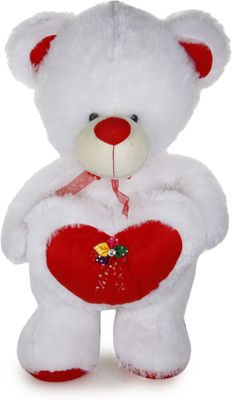 

Lata Valentine White Teddy With Heart - 40 inch(White]]Red)
