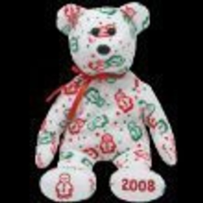 ty Beanie Babies Gingerspice Hallmark Holiday Teddy(White)