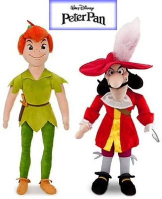 

Disney Peter Pan And Captain Hook Plush Doll Set Animal - 15 inch(Red)