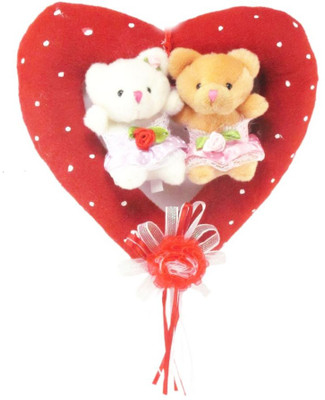 

Tickles Cute Couple Teddy In Heart Ring56 - 23 cm(Brown, White)