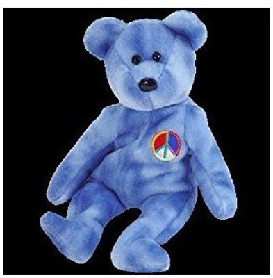 

TY Beanie Babies Blue Peace Bear Buddies - 14 inch(Blue)