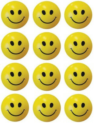 

Mplus Smiley Face Squeeze Stress Ball - Set of 12 - 3 inch(Yellow, Black), Black;yellow