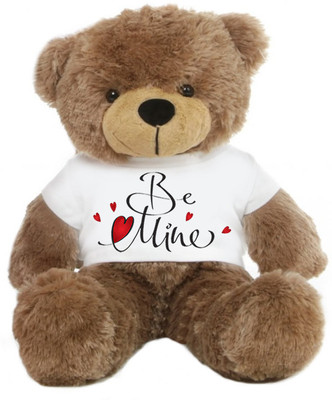 

Grab A Deal Big Teddy Bear wearing Be Mine T-shirt - 24 Inch(Brown)