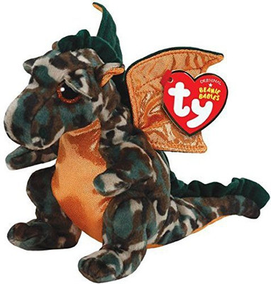 

TY Beanie Babies Razor The Camo Dragon Plush(Brown)