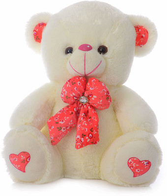 

Dimpy Stuff Bear W/Muffler (Flower Print) Sitting 40Cm - 40 cm(off white)