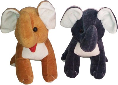 

Riya Enterprises Couple Elephant - 24 cm(Brown, Grey)