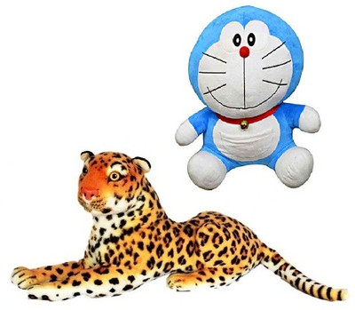 

VRV Wild Animal Cheetah and doraemon - 25 cm(Multicolor)