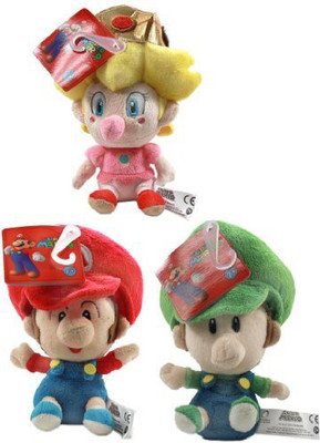 Super Mario Brothers Bros Baby Plush Set of 3 With Mario Luigi & Peach - 20 inch(Multicolor)