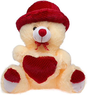 

Fashion Knockout Beige Teddy with cap heart - 40 cm(White)