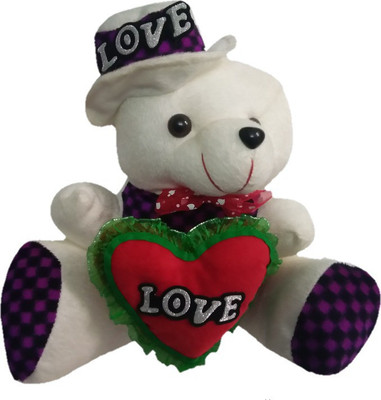

Aparshi Love teddy with heart stuffed soft toy - 28 cm(Multicolor)
