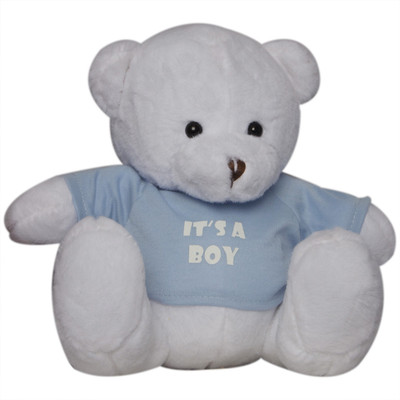 

Twisha Bear With T Shirt It's A Boy White Medium - 18 cm(Multicolor)