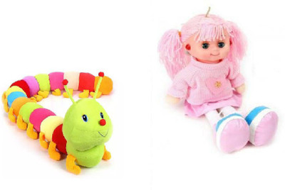 

Ktkashish Toys Kashish combo of the Pink dora Doll And Caterpiller .. - 10 inch(Multi)