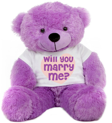 

Grab A Deal Big Teddy Bear wearing a Will You Marry Me T-shirt - 24 Inch(Purple)