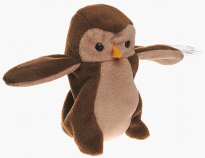 TY Beanie Babies Hoot The Owl(Brown)