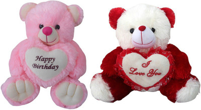 

Saugat Traders Happy Birthday & I Love You Teddy - 40 cm(Pink, Red)