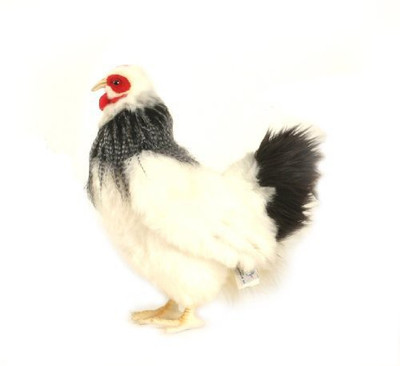 

Hansa 5620 Black And White French Hen 12" Plush Animal(White)