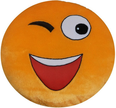 

Lehar Toys Smiley Cushion (Wink) - 15 cm(Yellow)