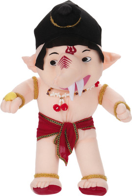 Trimurti Sri Ganesha Large 46 cm Modest Beige, Chic Black Trimurti Cartoon Characters Soft Toys
