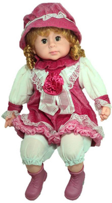 

ToyJoy Pretty baby girl doll 52cm battery operated singing 5 rhymes and blinking eyes - 52 cm(Multicolor)