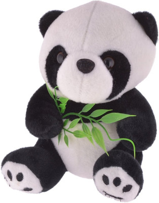 Twisha Panda With Leaf - 7 inch(White, Black), Black;white