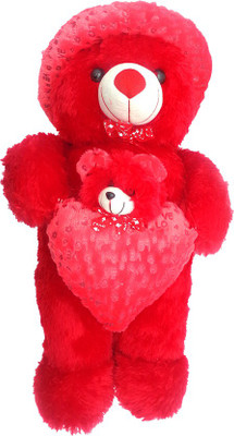 

Art N Hub Cap Teddy With Heart (H-76cm) - 76 cm(Red)