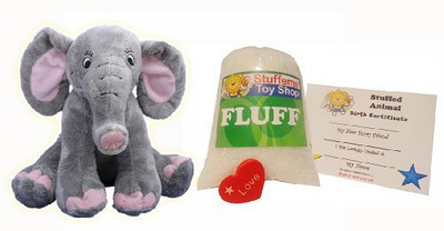 

Stuffems Toy Shop Make Your Own Animal Mini 8 Inch Happy Elephant(Grey)