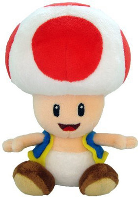 

Sanei Super Mario Plush 6" Toad Soft Plush Japanese Import(Red)
