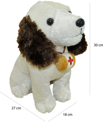 

Babysid Collections Cute Fluffy Plush Dog - 26cm x 19cm x 32cm soft toy - 30 cm(MULTICOLOR)