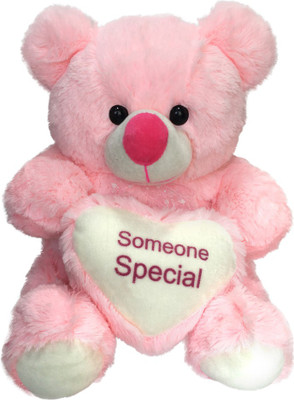 

Ultra Plush Valentines Pink Teddy Bear Holding Heart Someone Special - 12 inch(Pink)