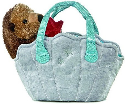 

Aurora Plush Sea Otter With Starfish Fancy Pals Purse - 12 inch(Pink)