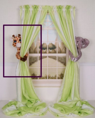 

Curtain Critters Plush Jungle Safari Giraffe Curtain Tiebackcar(Green)