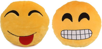 

Deals India Deals India Yellow Tougue out and Grinning Face With Smiling Eyes Smiley Cushion - 35 cm(SmileyC&G)(Set of 2) - 35 cm(Multicolor)