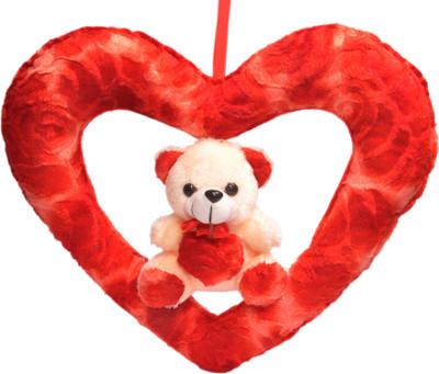 

Ktkashish Toys Kashish toys valetine spcial red & cream heart .. With teddy 15 inch - 15 inch(Red)