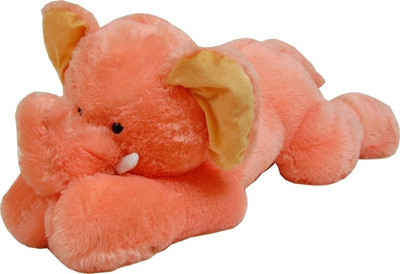 

Surbhi Laying Elephant - 9.8 inch(Peach)