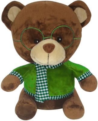 

Soft Buddies Bear with Green Glass - 13 inch(Brown)