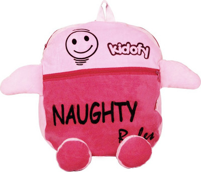 

Kidofy SMILEY PRINT NAUGHT BAG PACK - 12 inch(Pink)