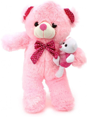 

Tickles Teddy with Baby - 17 inch(Pink)