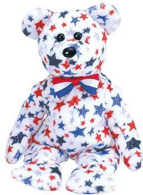 

ty Beanie Babies Redwhite & Blue The Bear(White)