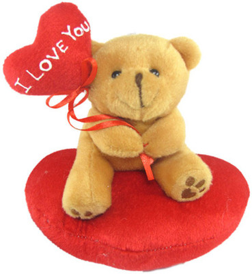 

Tickles Cute Teddy With I Love You Heart Balloon - 14 cm(Brown)