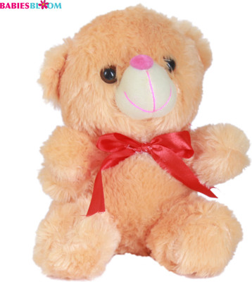 

Babies Bloom Orange Cute Plush Stuffed Teddy Bear With Red Knot - 20 cm(Orange)