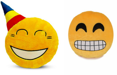 

Deals India Deals India Yellow Party and Grinning Face With Smiling Eyes Smiley Cushion - 35 cm(SmileyB&G)(Set of 2) - 35 cm(Multicolor)