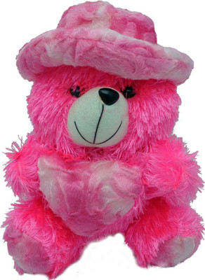 

Art N Hub Cap Teddy With Heart (H-28cm) - 28 cm(Pink)