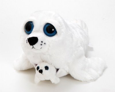 

The Petting Zoo Bright Eye Pocketz Harp Seal 13"(White)