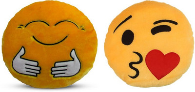 

Deals India Deals India Yellow Hugging and Face throwing a kiss Smiley Cushion - 35 cm(SmileyE&F)(Set of 2) - 35 cm(Multicolor)