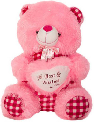 

AM Enterprises Heart Best Wishes Teddy Bear - 35 cm(Multicolor)