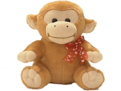 

Ultra Sitting Monkey with Red Bow Soft Toy - 11 inch(Brown)