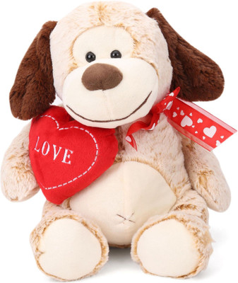

Starwalk Dog Plush Cream colour with Heart On Sides - 31 cm(Multicolour)