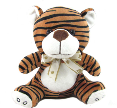 

Tickles Baby Tiger With Bow - 23 cm(Brown)