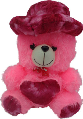 

Art N Hub Cap Teddy With Heart (H-43cm) - 43 cm(Pink)