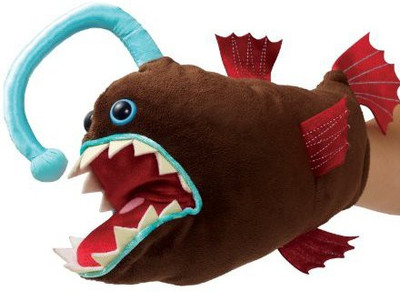 

Manhattan Toy Luminellies Ansel Anglerfish Hand Plush Puppet(Brown)